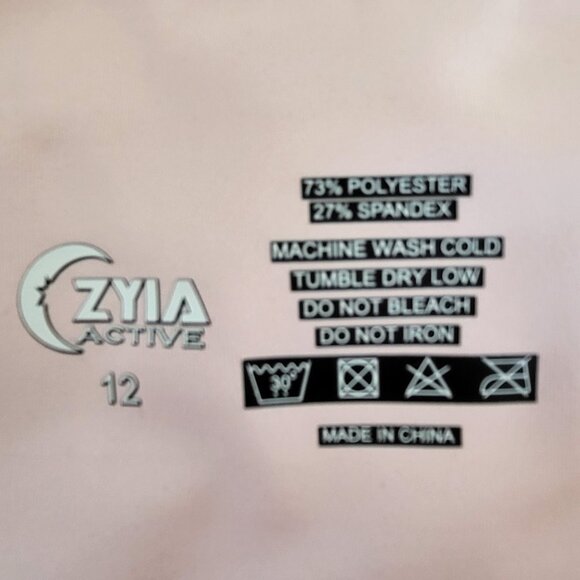 EUC Zyia Sports Bra and Leggings Pink Leopard - XL Bra, Size 12 Leggings - Picture 7 of 7